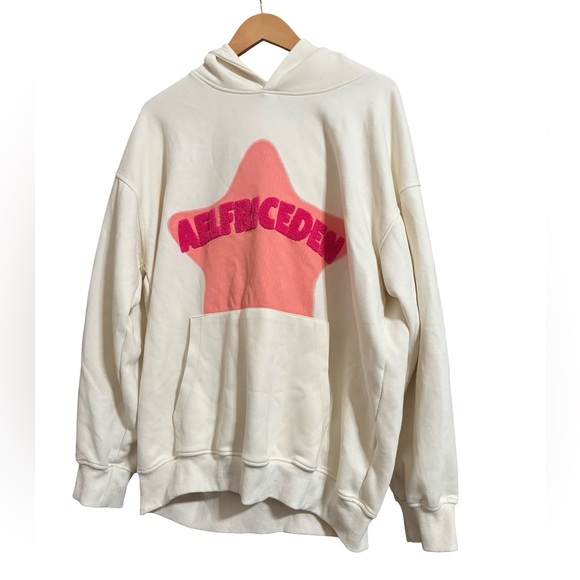Aelfric Eden Cream Hoodie with Pink Star Logo - Picture 1 of 5